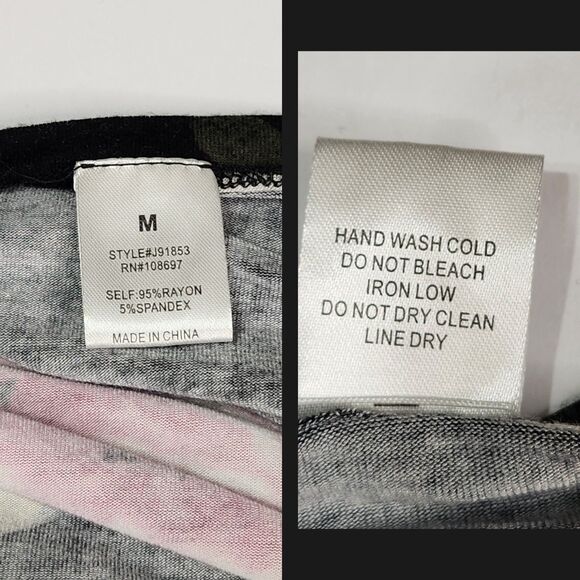 Sweet Rain Open Front Cardigan Womens M Boho Fringe Floral Kimono Black Pink - Picture 6 of 10